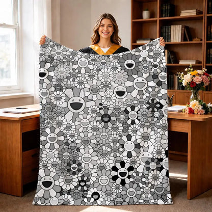 Artist T-Takashi M-Murakami Throw Soft Flannel Blanket for Bed Bedroom Sofa Picnic Throw Skin-friendly Breathable Gift Cover