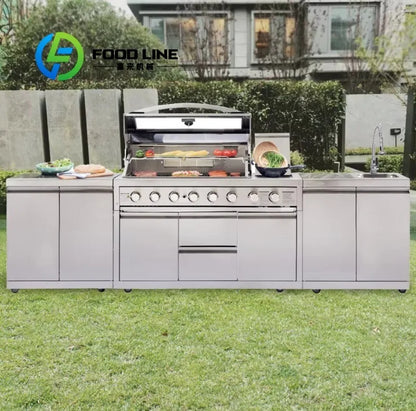 Durable Cabinets Outdoor Kitchen Set Home Garden Barbecues Bbq Grills Machine For Party Bbq Grills Outdoor Customize