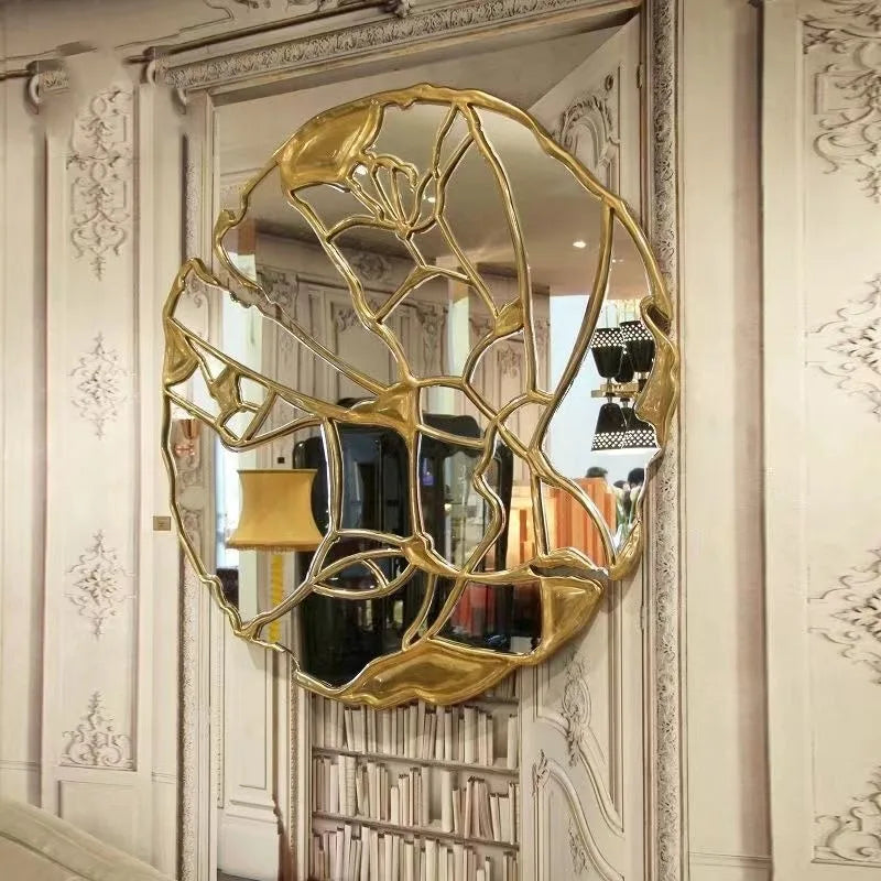 Living Room Nordic Mirror Frame Irregular Women Luxury Vanity Mirror Aesthetic Wall Hanging Espejo Pared House Accessories