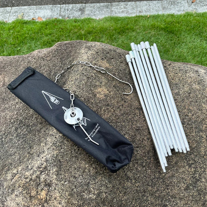 Outdoor Camping Campfire Tripod for Hanging Pot Cookware Picnic Cooking Pot Grill Rack Barbecue Support Aluminum Alloy Tripod