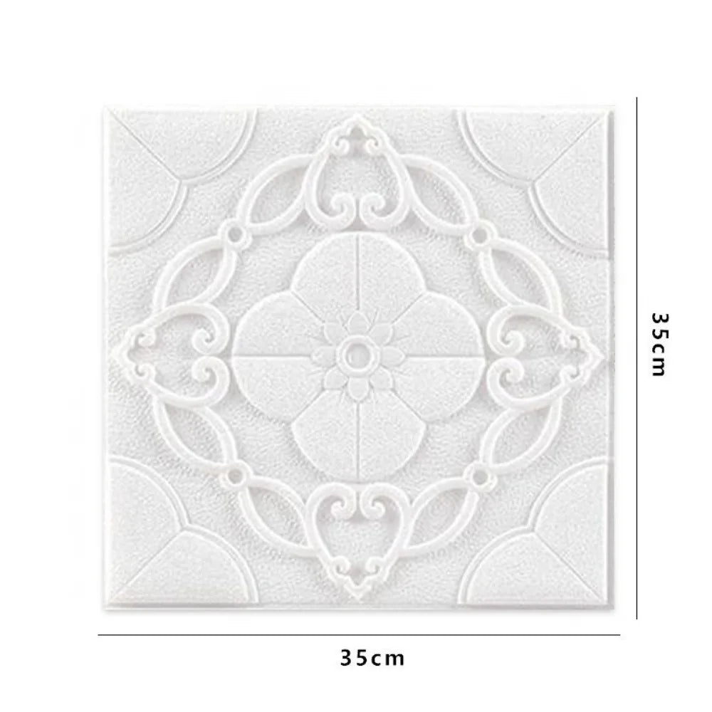 35*35cm 3D Foam Ceiling Waterproof Anti-collision Wall Stickers Peel and Stick Self-adhesive Background Wallpaper Bed Room Decor