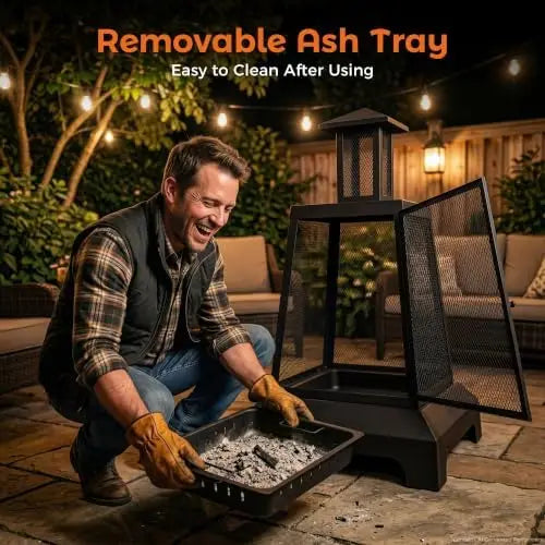 BALI OUTDO 28 inch Fire Pit Outdoor, Outdoor Wood Burning Fire Pit Large, Firts for Outside Patio, Garden, Backyard