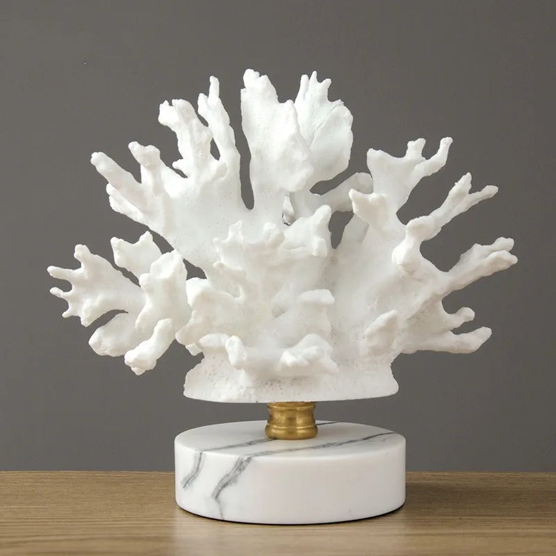Nordic Style Simulation Coral Resin Decoration, Simple Model Room Living Room TV Cabinet Coffee Table Home Furnishings