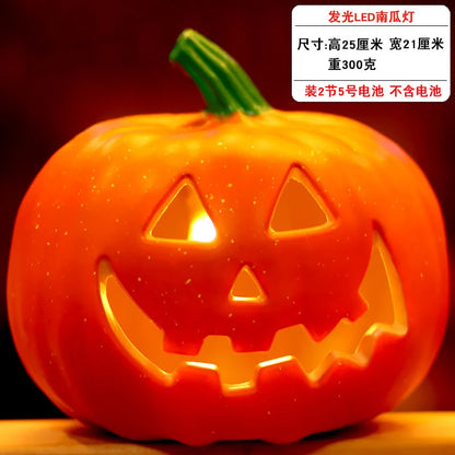 Halloween Glowing Pumpkin Decor LED Triple Layer Light Up Pumpkin Decor Battery Powered Festival Theme Home Party Decorations