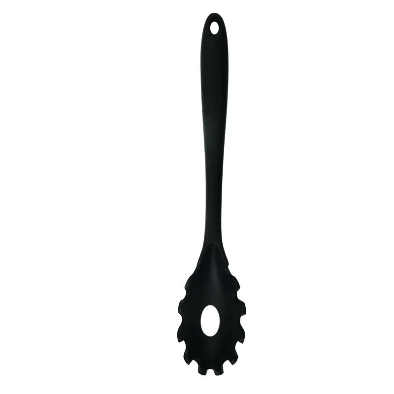 Silicone Pasta Noodle Colander Long Handle Spaghetti Spoon Noodle Scoop Colander Slot Spoon Nylon Drain Strainer Kitchen Gadget