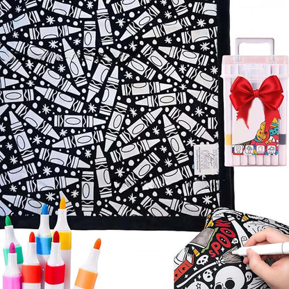 DIY Coloring Washable Fleece Throw Blanket, a Soft and Cozy Art Project Suitable for Both Kids and Adults