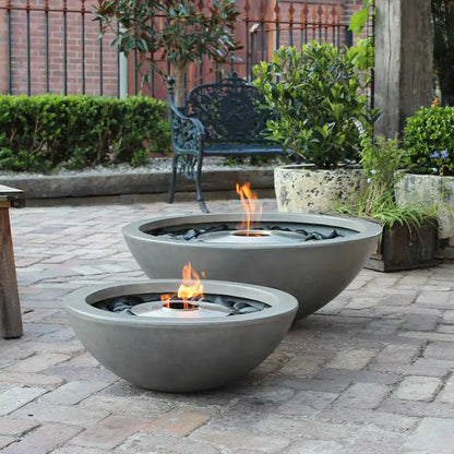Modern Round Fire Pit Bowl Concrete Gas Fireplace For Outdoor