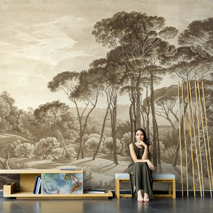custom European landscape wallpapers oil painting TV background American retro restaurant wallpaper living room big tree mural