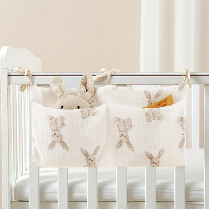 Baby Crib Organizer Cot Caddy Bed Storage Bag 2 Pockets Bedside Hanging Diaper Nursery Toys Bag Diapers Stroller Organize
