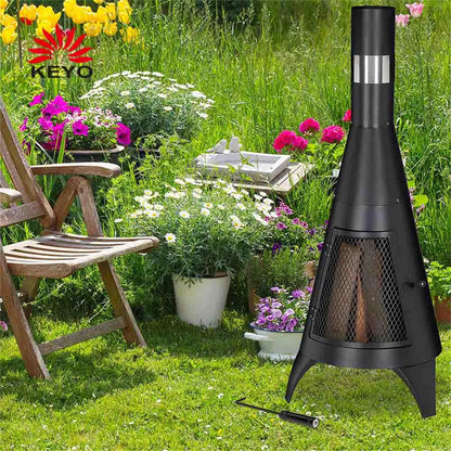 Chimenea Patio Heater Fire Pit Outdoor Garden Wood Burning Steel Metal Firepit Wood Burner Steel Chiminea