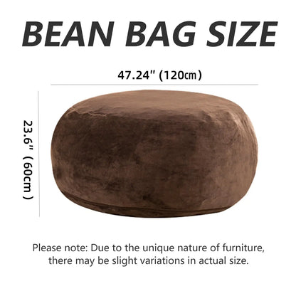 100CM×100CM×60CM, adult beanbag chair with padded beanbag inside, memory foam chair, soft flannel washable cover, ideal reading seat for bedrooms and dorms.