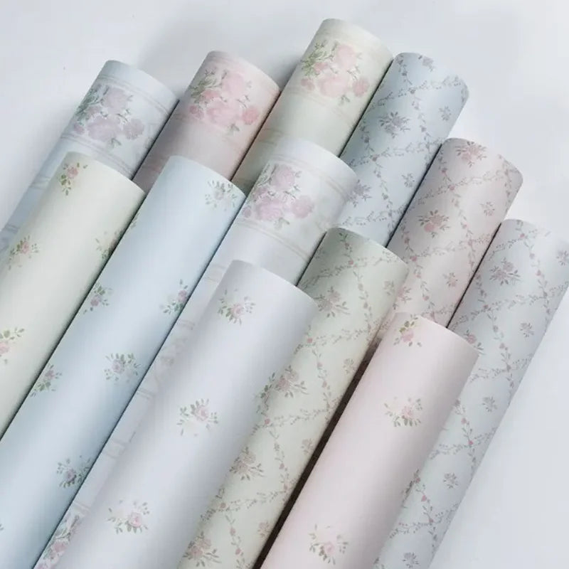 Self-adhesive Wallpaper Pastoral Flowers Waterproof and Moisture-proof Home Stickers for Living Room Bedroom Floral Decoration