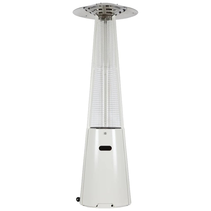 Outdoor Premium Fireplace Standing Terrace Pyramid Glass Flame Patio Gas Heater Powder Coated Steel Freestanding