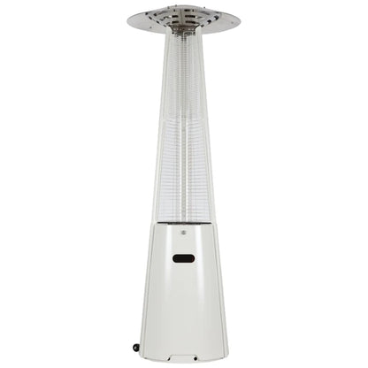 Outdoor Premium Fireplace Standing Terrace Pyramid Glass Flame Patio Gas Heater Powder Coated Steel Freestanding