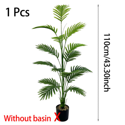 Large Artificial Palm Plant15Leaf - Perfect choice for home and office decoration，Indoor and outdoor use，Not including the basin