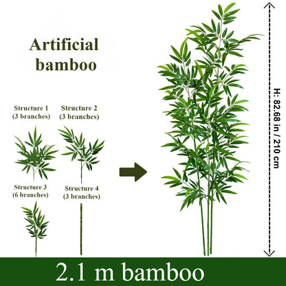 Artificial Green Bamboo Fadeless Disassembling Bamboo 120CM To 240CM False Plant Indoor and Outdoor Courtyard Decoration