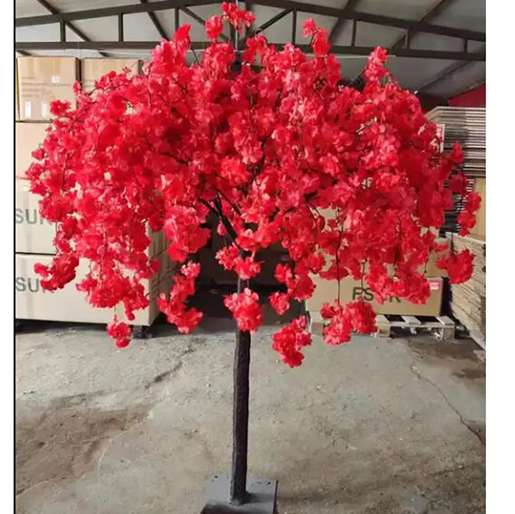Cherry Blossoms Artificial Flowers Tree Weeping Willow Plants for Indoor Outdoor Home Wedding Party Opening Shopping Mall Décor