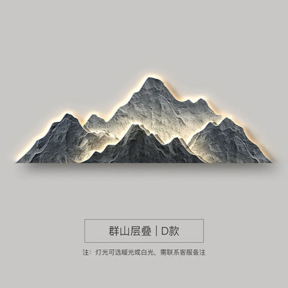 Modern Living Room Background Wall Lamp Mountains Full Moon Sconce Arts Prints Posters Lighting Bedside Mural Lamp Home Decor