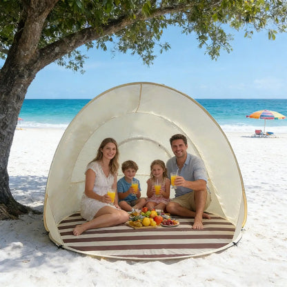 Outdoor Portable Camping  One Click Open 3-4 People Tent Large Space Sunshade Beach Sun Shelter Tent Garden Beach Tent Reusable