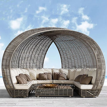 Hot Outdoor Custom Luxury Leisure Rattan Recliner Villa Garden Design Waterproof Outdoor Bird Nest Recliner