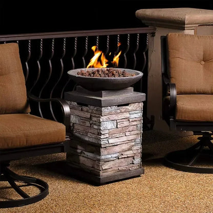 New Arrival Gas Fire Pit for Outdoor Garden for Camping Patio Backyard Parties Hiking Cooking Stone Look Fireplace