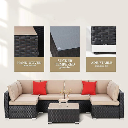 kw-Patio Furniture with Fire Table Pit Garden Wood Modern Nordic Teak Wicker Luxury Metal Rattan Outdoor Patio Furniture Set%