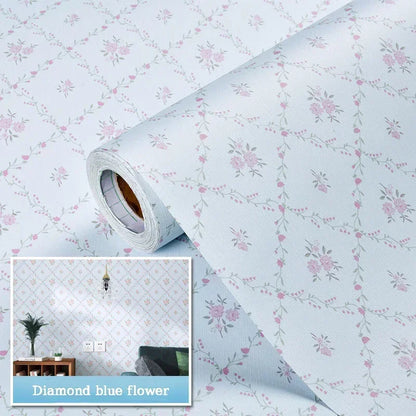 Self-adhesive Wallpaper Pastoral Flowers Waterproof and Moisture-proof Home Stickers for Living Room Bedroom Floral Decoration