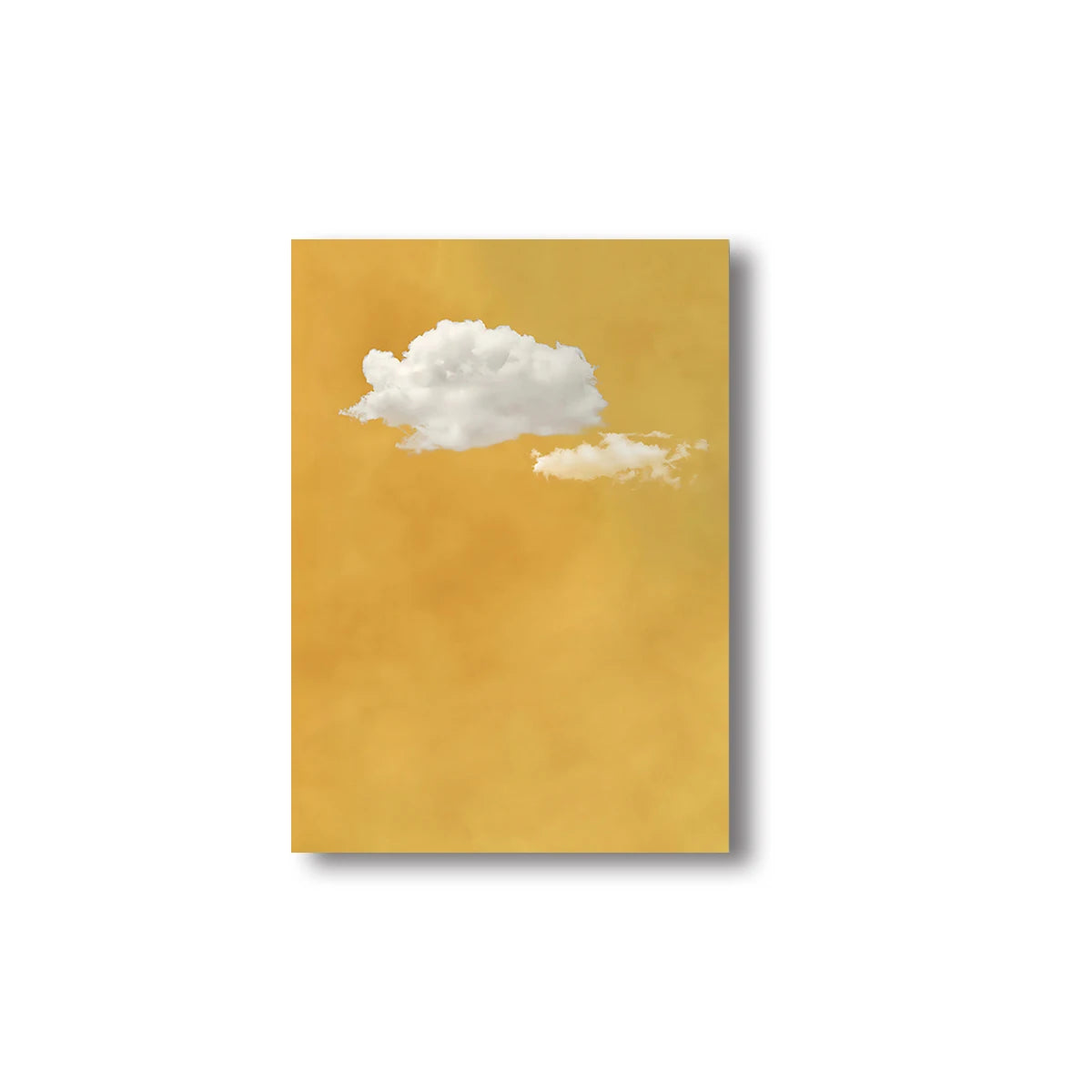 Yellow Background White Cloud Wall Art Poster Abstract Sky Art Canvas Prints Are Used for Modern Living Room Bedroom Home Decor