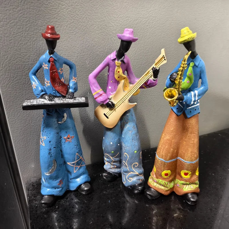 Cute Cartoon Retro Bookshelf Band Characters Figurines - Home Decorative Toys Creative Fashionable Living Room Decor Gifts