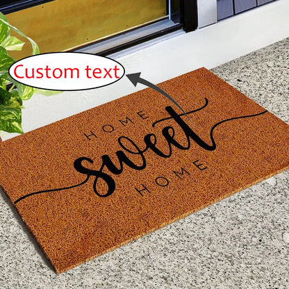 Personalized Quote Coconut Fiber Doormat Custom Outdoor Indoor Door Rug for Patio Entry Dust Removal Durable Easy Maintain