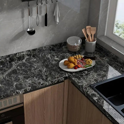 Marble Pattern Wallpaper, Self Adhesive Wall Sticker, Waterproof & Oil-proof Wall Decal, Wall Decor for Home Kitchen Living Room