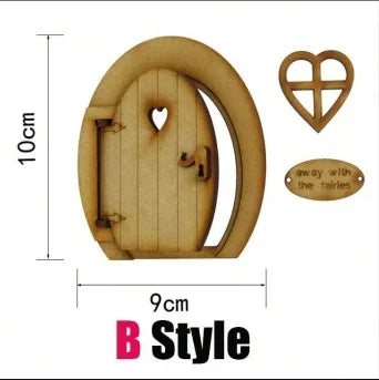 1 Pack Wooden Fairy Garden Door Blank Door Unfinished Elf Window Fairy House Door   Windows Ornaments Tree Statues for Tree Tr