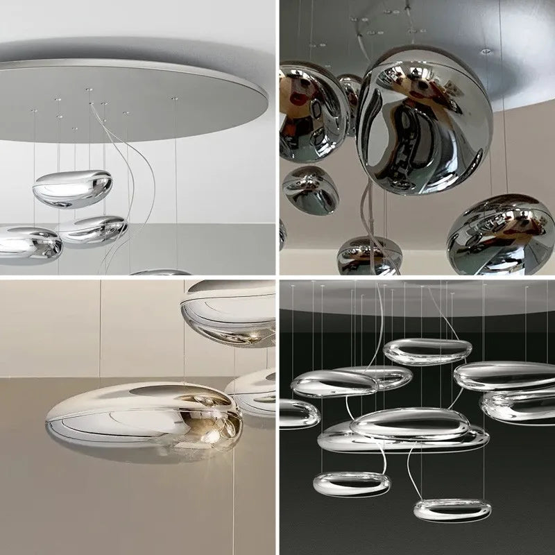 Italian Minimalist Design Living Room Hanging Water Drop Lamp Modern Creative Bedroom Decoration Exhibition Hall Chandelier