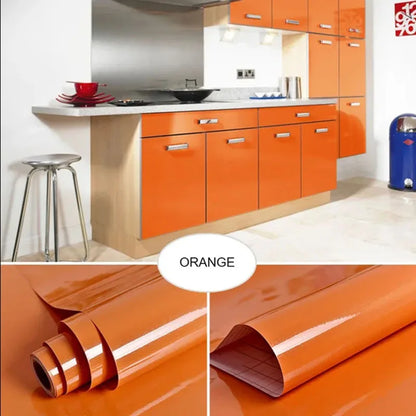 Cabinet Self-adhesive Paper Furniture Renovation Waterproof Thick Paint Wallpaper Pearlescent Wardrobe Solid Color PVC Wallpaper