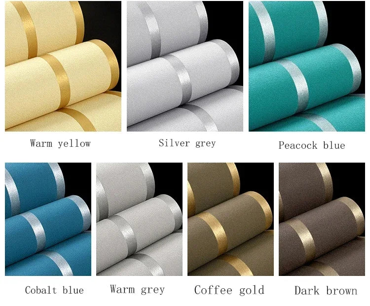 3D Wallpaper Modern Simple Striped Pattern Living Room Tv Background Home Decor Non-woven Fabric Non-Self Adhesive Wallpaper