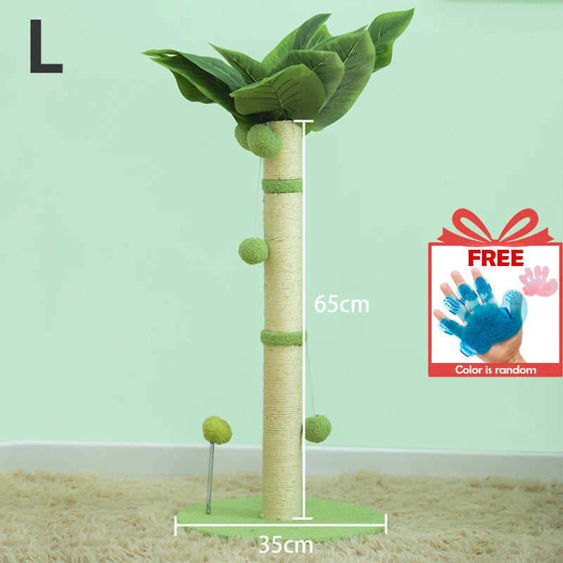 Cat Scratching Pos for Cats 65cm Tall Scratch Tree with Premium Sisal Rope Two Interactive Dangling Balls and Spring Ball Toys