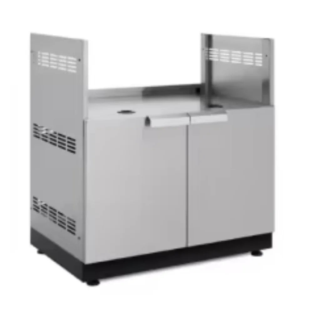 Outdoor Kitchen with Roof Cover Weather-Resistant BBQ Cabinet Set Stainless Steel Garden Kitchen Island with Grill Station