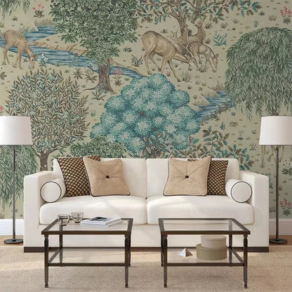 Custom Forest elk animals Wallpaper TV Background Modern landscape Mural for Living Room Painting Home decoration wall stickers