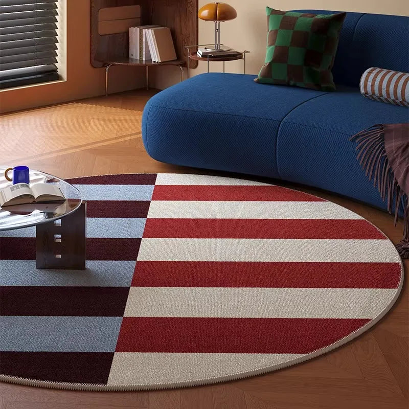 Vintage Round Rug Living Room Carpet Light Luxury Soft Mat Bedroom Rugs for Bedroom Bedside Floor Mats Alfombra Salón שטיח לסלון