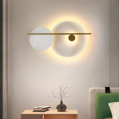 Living Room Wall Lamp Decoration Light Luxury Circular Sofa Background Atmosphere Lighting Simple Modern Nordic Bedroom Lights