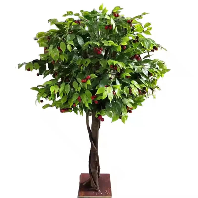 Indoor Outdoor Decorative Artificial Cherry Tree Simulated Plant Real Natural Fruit Tree