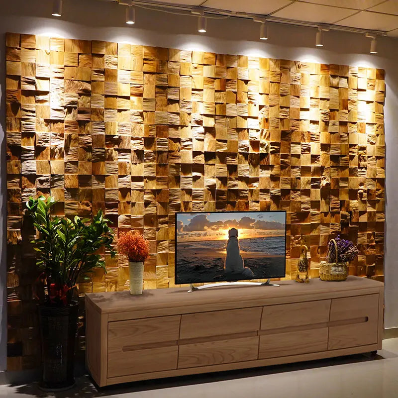 Wallpapers Home Decor Partition Old Boat Wood Mosaic Wall Art Eco-Friendly Weathered Finish TV Background Wall Hotel Bar Feature