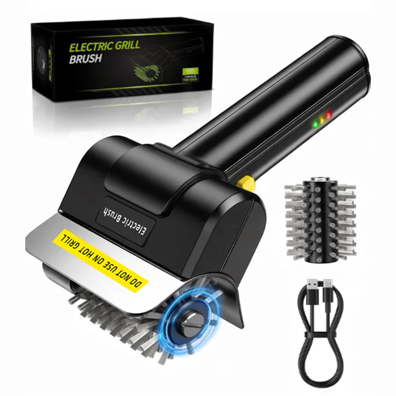 TINSOL Electric Stainless Steel BBQ Brush Rechargeable Wireless Cleaning Brush Outdoor Cleaning Brush Grill Brush