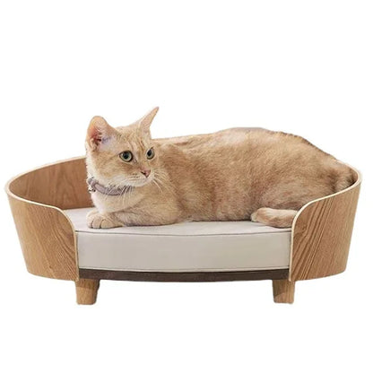 Wooden Pet Beds Mats and Furniture Indoor Cat House Soft Luxury Skidproof Cats Bed Sofa Comfortbale Cat Supplies Products