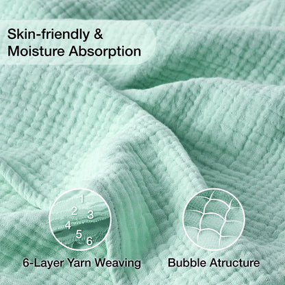 6 Layers Cotton Muslin Blankets Lightweight Cotton Throw Cooling Soft Throw Blanket for Year-Round Comfort Breathable Bedspread