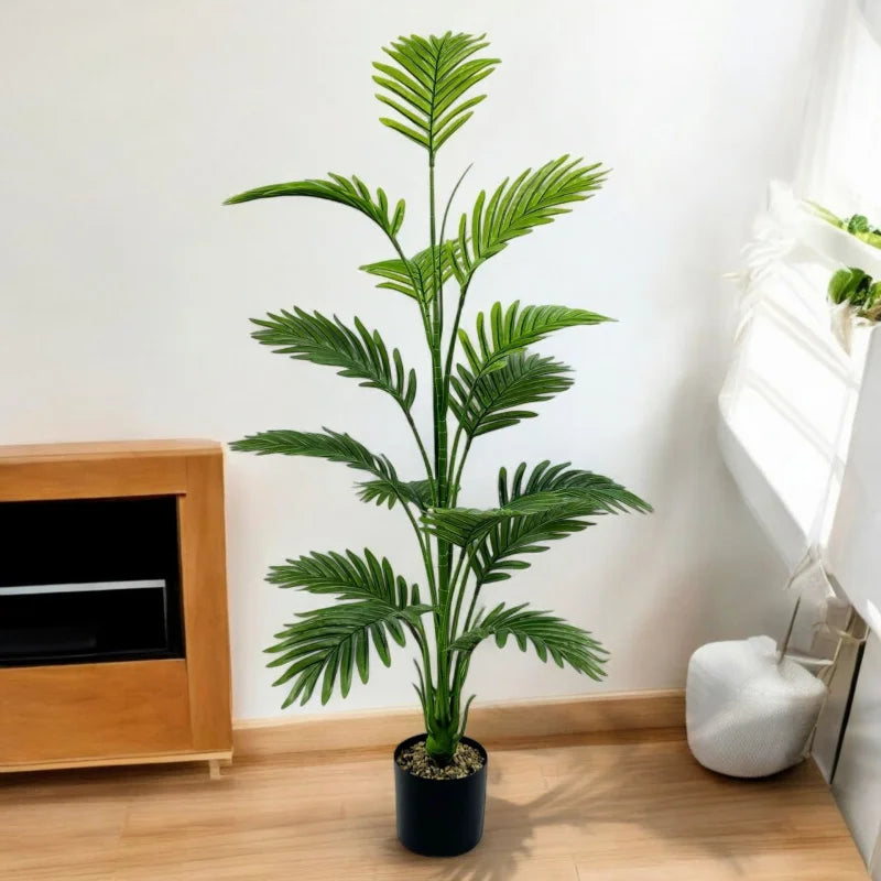 Large Artificial Palm Plant15Leaf - Perfect choice for home and office decoration，Indoor and outdoor use，Not including the basin