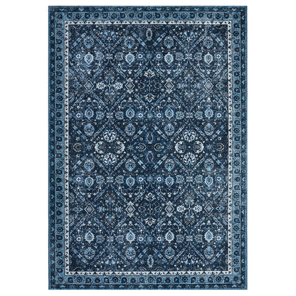 Rug for Living Room, Machine Washable, Non-Slip,Stain & Water Resistant, Low-Pile Moroccan Trellis Hallway Vintage Foldable Rug