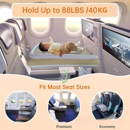 Portable Toddler Airplane Bed For Kid Baby Mattress Air Bed Seat Extender Sleeping Mattress Seat For Travel Car Road Trip