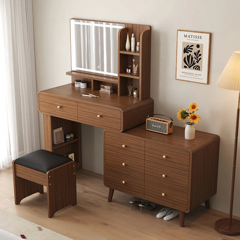 Rustic Natural Dressing Table European Luxury Solid Wood Dressing Table Simple Minimalist Tocador Maquillaje Home Accessories