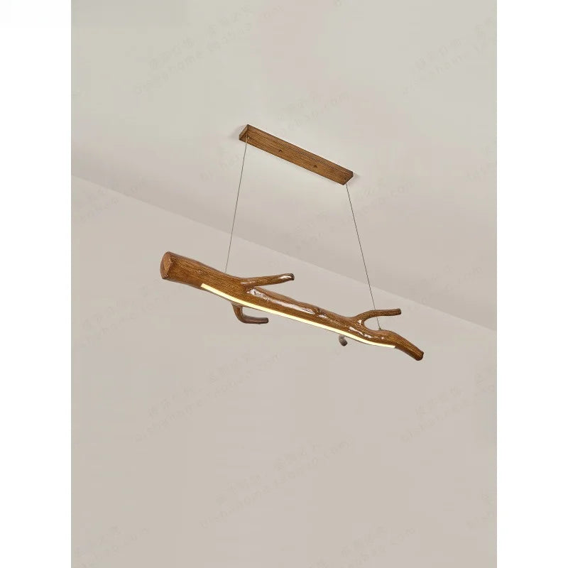 Japanese Wabi-Sabi Style Tea Room Pendant Lamp Chinese Restaurant Long Table Tree Branches Wood Homestay Unique Lighting Fixture
